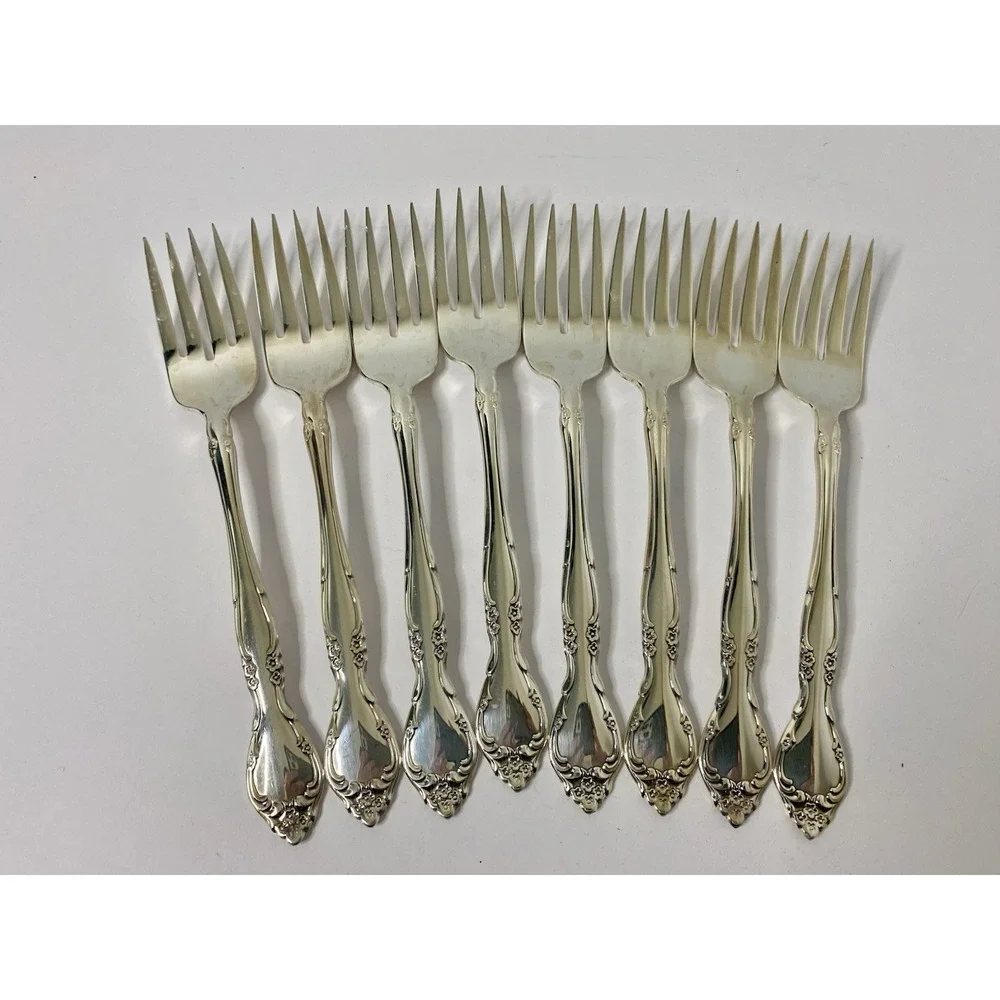 Salad Forks Oneida Community Affection Silverplate Lot Of 8